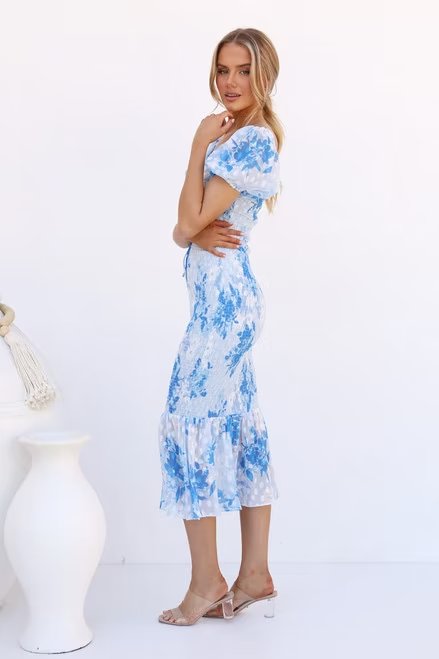 Holiday Split Mid Length Fishtail Dress French Print Backless Slip Dress