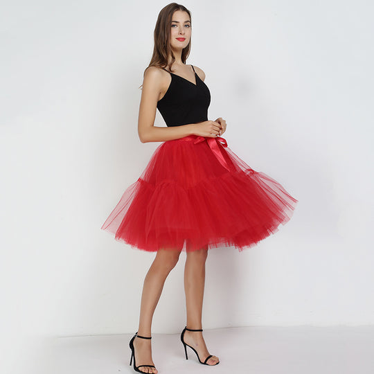 Super Fluffy Pettiskirt Tulle Skirt Multi Layer Grazy With Big Hemline Women Skirt Tutu Skirt Bridesmaid Nylon