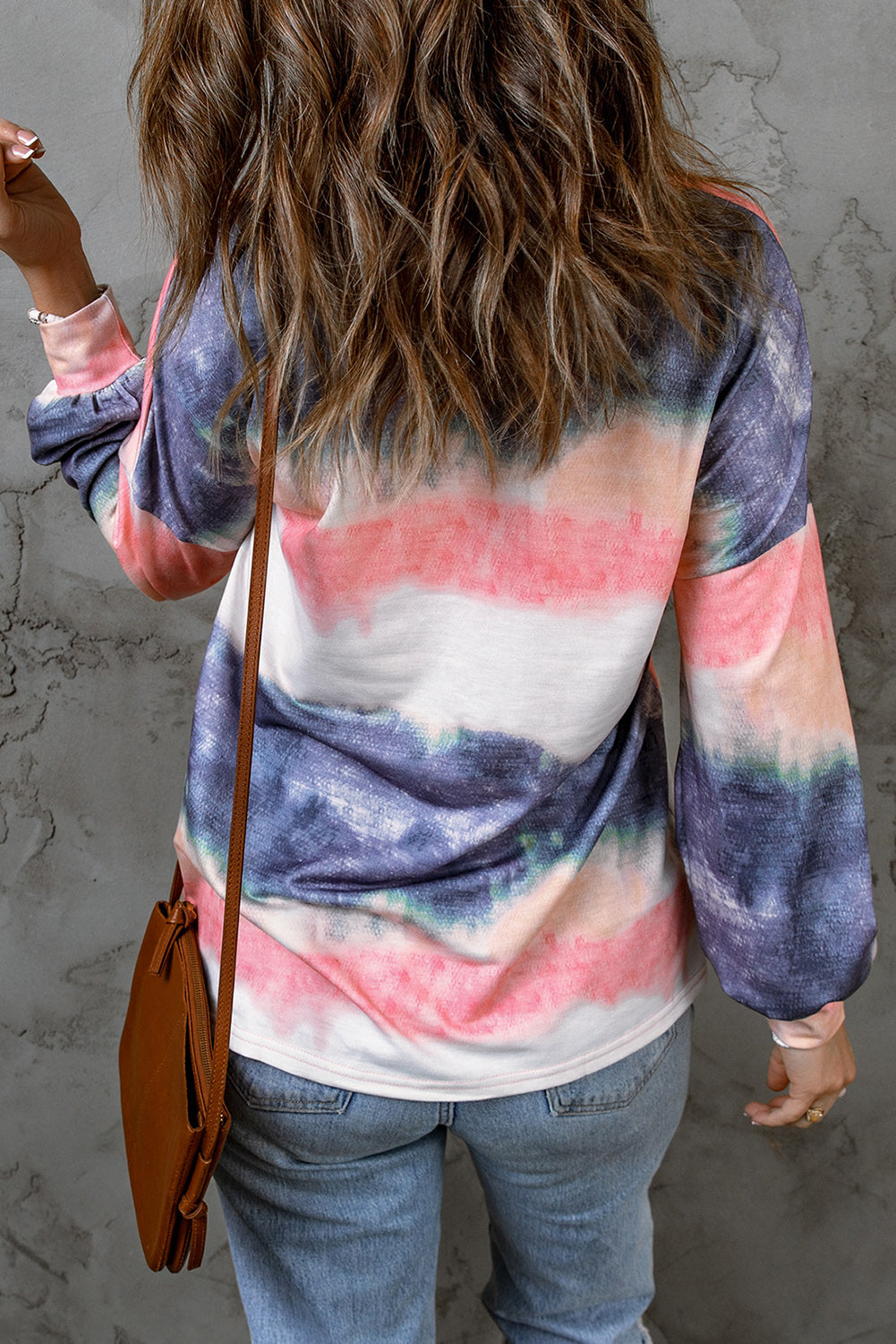 Multicolor Tie dye Relaxed Knit Long Sleeve Top