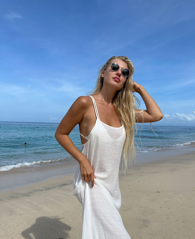 Strap Backless Beach Dress Sexy Sun Protection Pullover Dress