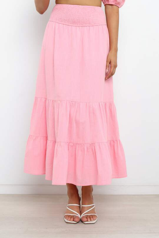 Spring Summer Solid Color Pleated Stitching Elastic High Waist Sheath Skirt