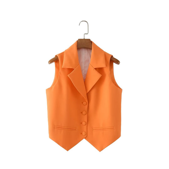 Summer Neutral Workplace Age Reduction V neck Waistcoat Vest
