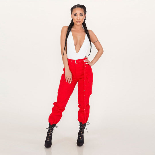 Autumn Winter Trousers Women Clothing Casual Pants Women Overalls without Belt
