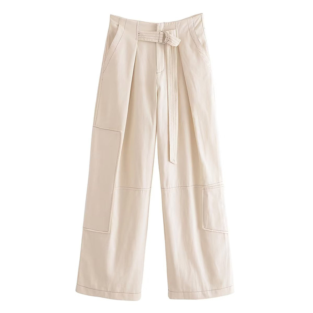 Korean Chic High Waist Solid Color Trousers Elegant Women Pants Spring Arrival Loose Casual Pants