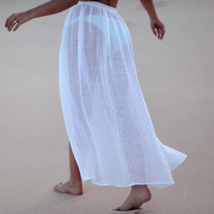 Casual Beach Sun-Protective Clothing Sexy Beach Seaside Holiday Lace-up Sarong Skirt