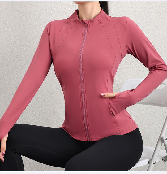 Autumn Yoga Clothes Women's Zipper Jacket Quick Drying Professional Running Thin Exercise Slim Fit Training Coat