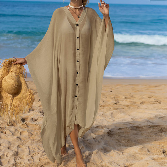 Sunscreen Coat Solid Color Loose Breathable See through Casual Extended Shirt Sun Protection Long Cardigan