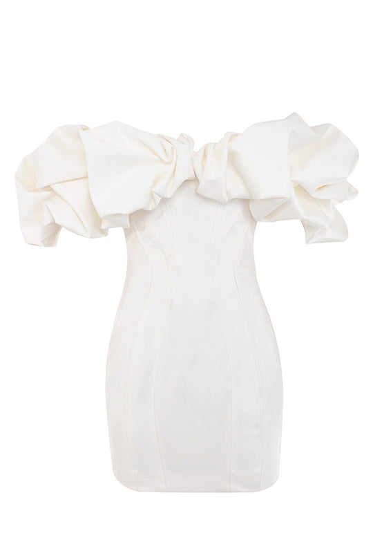 Solid Color Tube-Top off-the-Shoulder Slim Dress