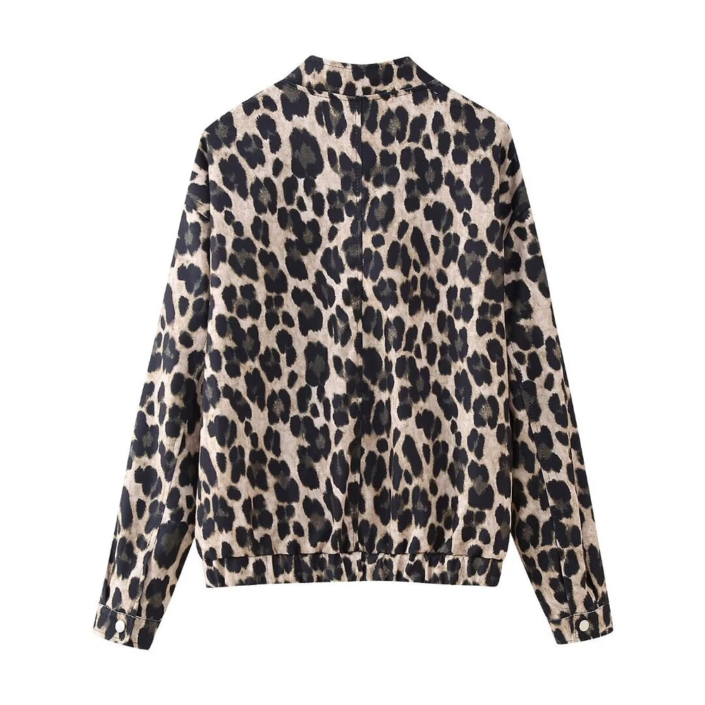 Women Clothing Spring Casual Leopard Coat