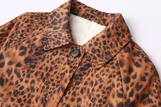 Summer Women Clothing Casual Animal Pattern Floral Print Trench Coat