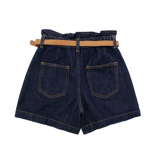 Women Clothing Summer Street With Belt Baggy Denim Shorts