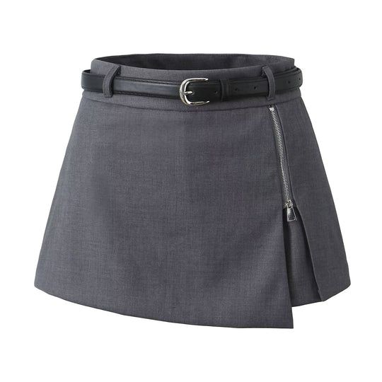 Spring Summer Zipper Women High Waist Slim Skirt