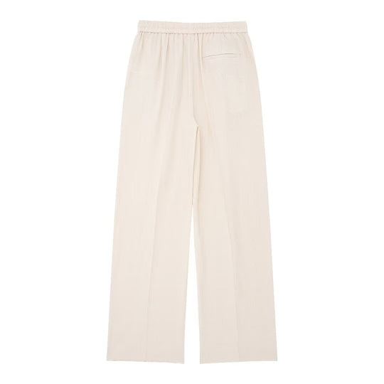 Women All Match Casual Linen Straight Casual Trousers