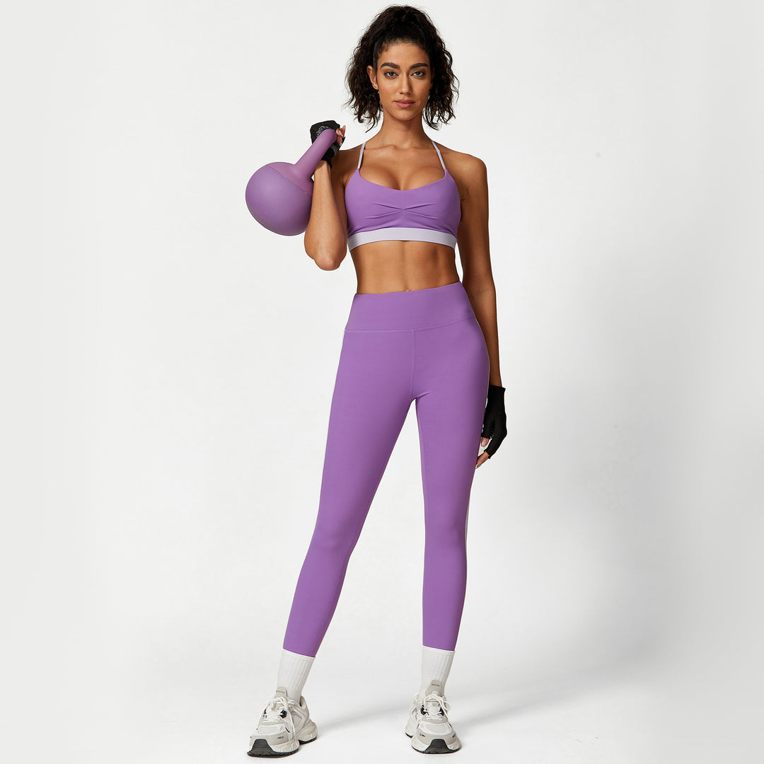 Yoga Clothes Suit Women High Waist Hip Lift No Embarrassment Line Fitness Pants Sports Underwear Fitness Clothes Suit