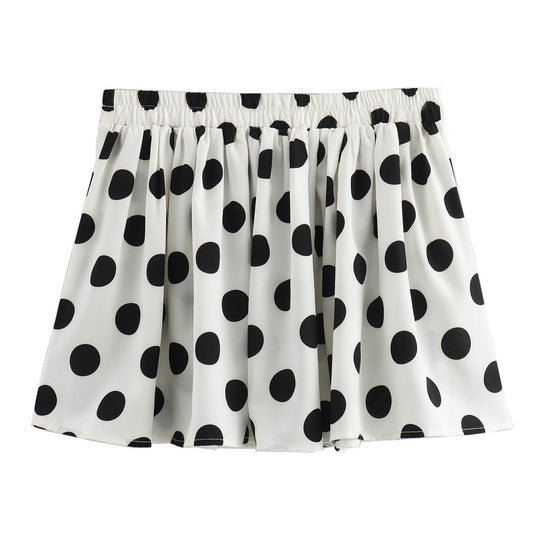 Summer Women Elastic Waist Loose Casual Polka Dot Shorts