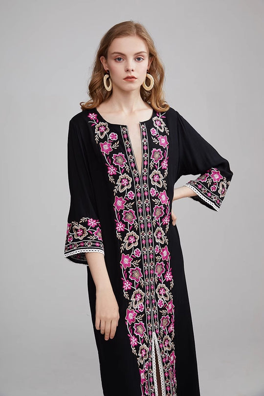 Women Bohemian Embroidery Dress