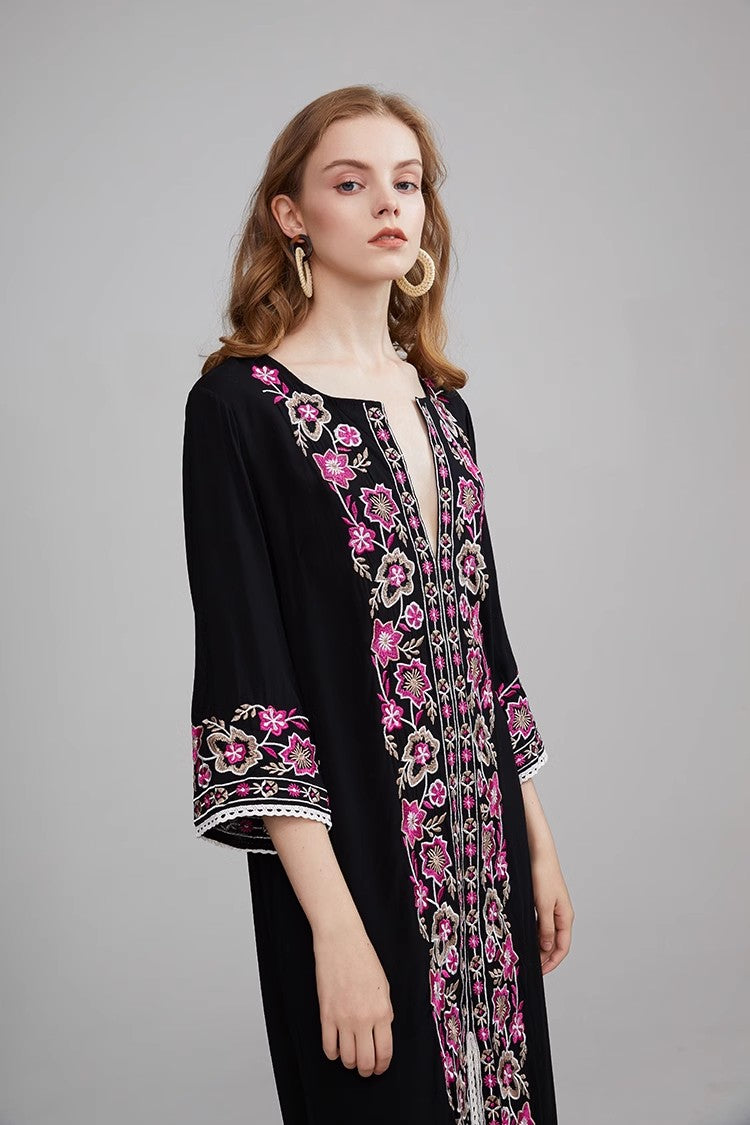 Women Bohemian Embroidery Dress