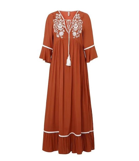 Women Bohemian Dress With Lining