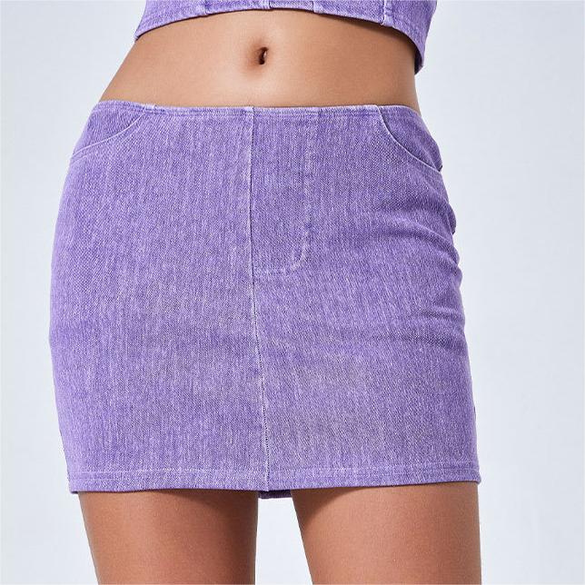 Summer Colorful High Waist Denim Yoga Skirt Women Slimming Hip Raise Running Sports Tight Belt Leggings Short Skirt