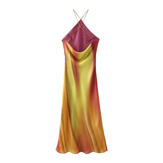 Elegant Comfortable High Grade Silk Satin Textured Underwear Dress