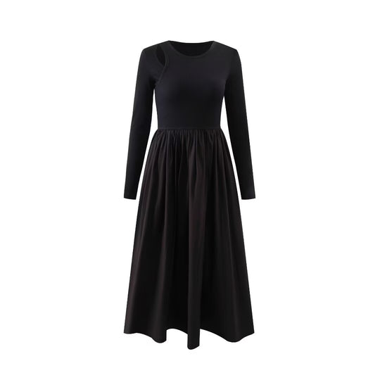 Spring Knitted Long Sleeved Dress Women Slim Fit Maxi Dress