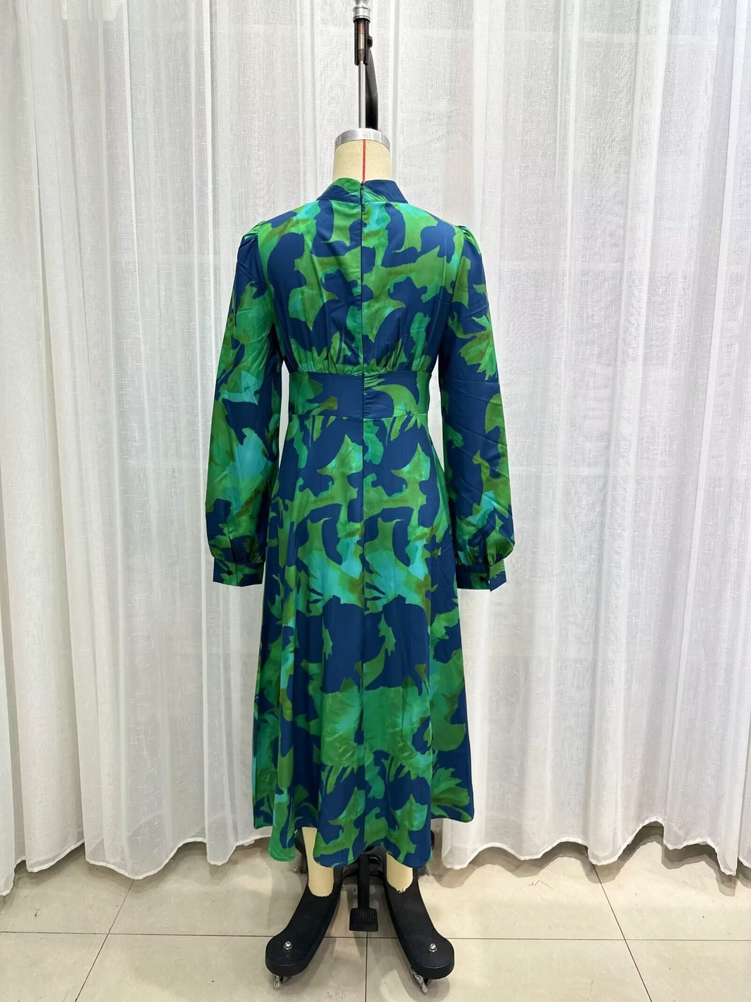 Summer Women Clothing French Design Casual All-Matching Printed Long Sleeve Dress