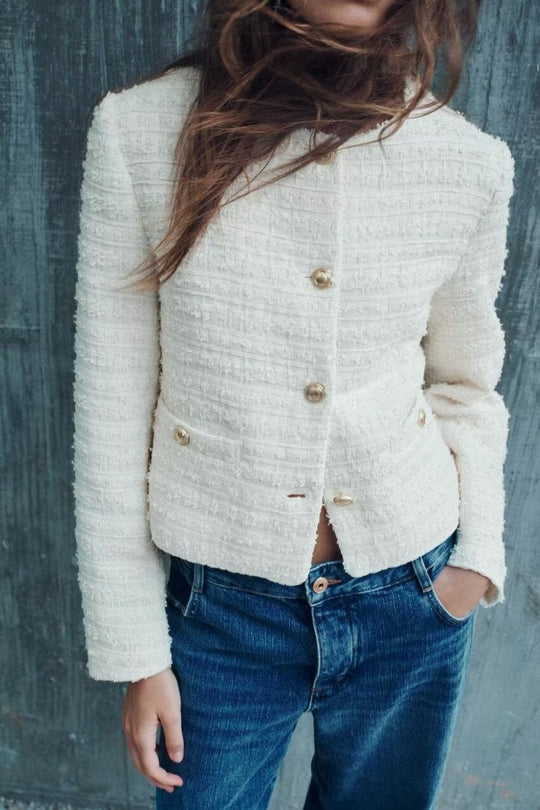 Women Clothing Autumn Winter Graceful Fashionable Classic Woolen Short Coat