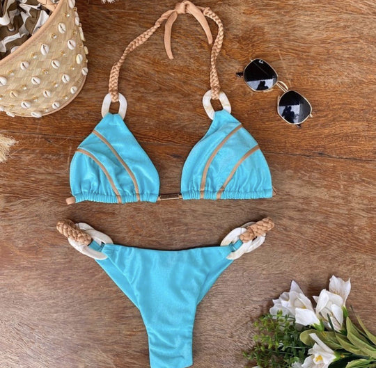 Swimsuit Solid Color Lace Up Bikini Sexy Swimsuit