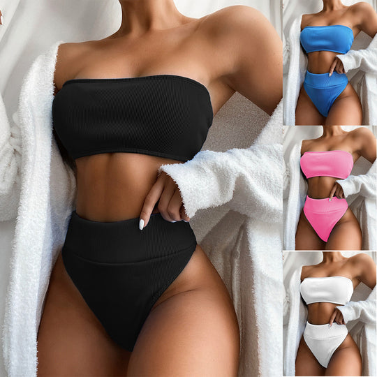 Swimsuit Bikini Swimsuit Solid Color Swimsuit Split Swimsuit