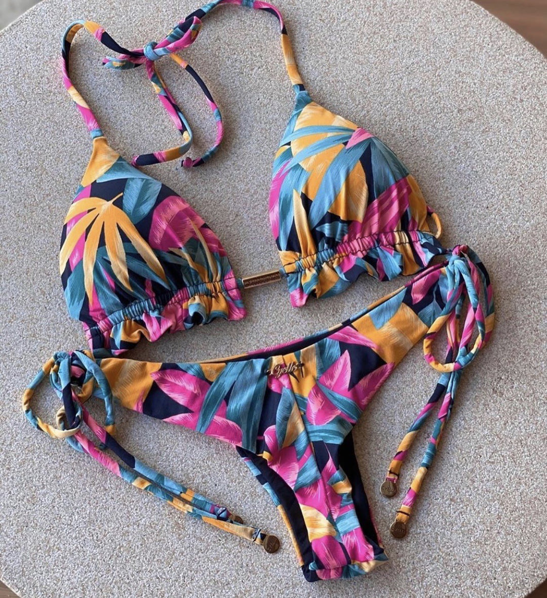 Split Women Printed Swimsuit Swimsuit Sexy Triangle Bikini