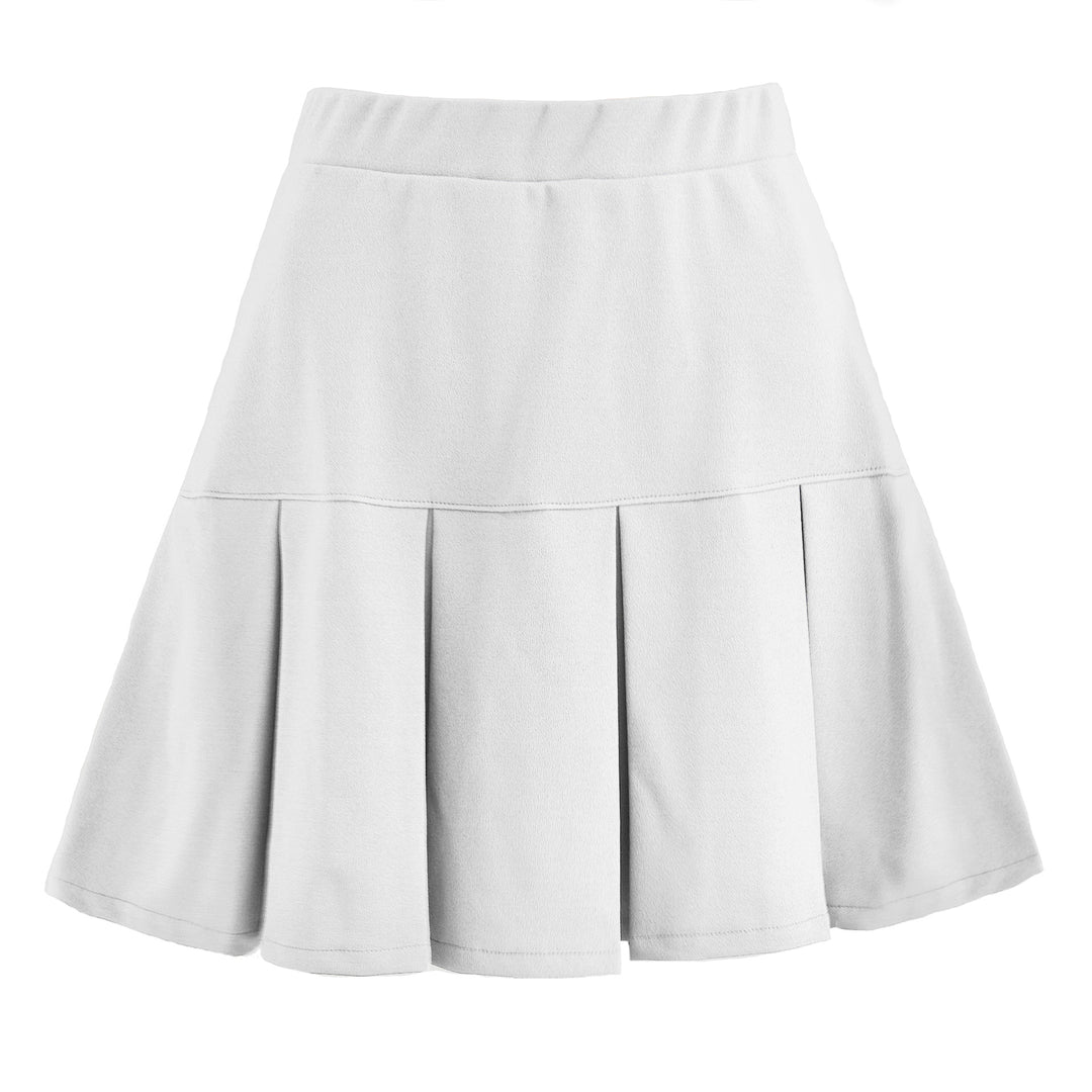 Autumn Winter Skirt Elastic High Waist Pleated Skirt Solid Color All-Matching Pleated Skirt Skirt