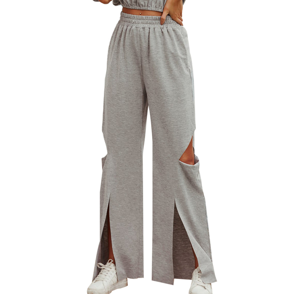 Women Clothing Casual Ripped Sports Pants