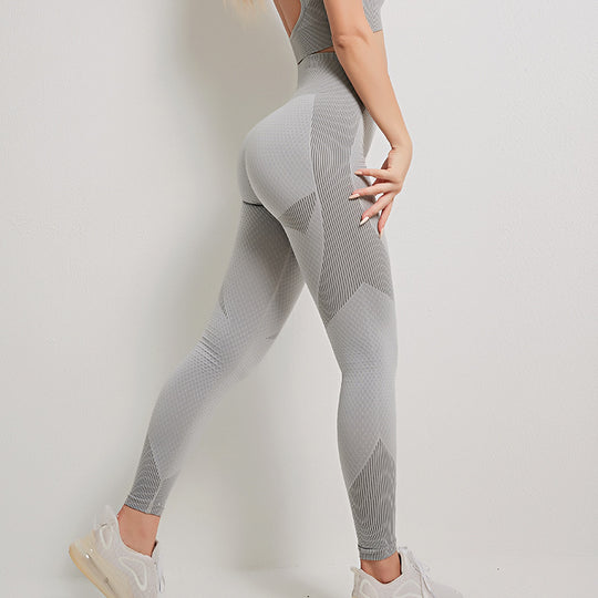 Seamless Yoga Suit Autumn Winter Knitted Hip Lifting Stretch Fitness Exercise Yoga Clothes