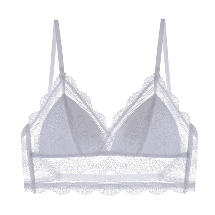 bralette French Sexy U-Shaped Beauty Back Underwear Women Wireless Thin Bra Invisible Backless Lace Triangle Cup Bra Summer