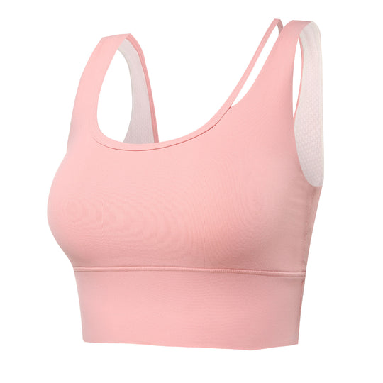 Solid Color Beauty Back Yoga Sports Underwear Women U Collar Push Up Nude Feel Breathable Running Workout Bra