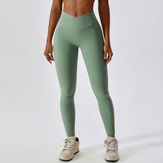 Cross High Waist Tight Yoga Pants Thread Hip Lifting Sports Pants Outer Wear Running Quick Drying Fitness Pants