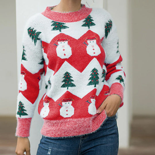 Autumn Winter Christmas Series Knitted Sweater Christmas Pullover Women Sweater