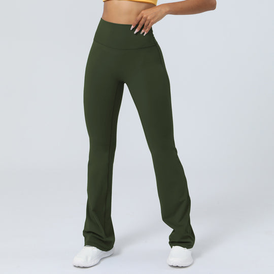 Nude Feel Tight Dance Wide Leg Pants Hip Raise High Waist Casual Flared Pants Fitness Sports Yoga Pants Women