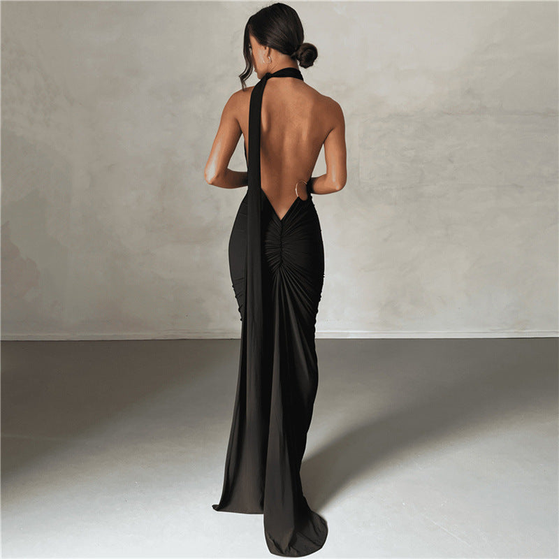 Summer Women Clothing Sexy Backless Halter Sheath Slim Fit Evening Dress Dress for Women