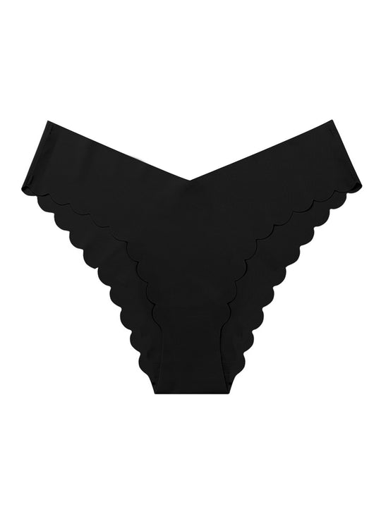 Wave Lace V Shaped Waist Seamless Ice Silk Girl Underwear Low Waist Sexy One Piece Pure Cotton Women Triangle