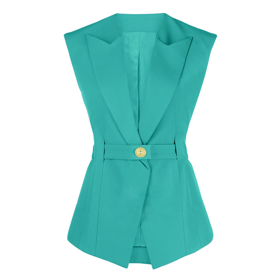 Summer High End Belt Sleeveless Slim Fit Office Women Business Vest for Women