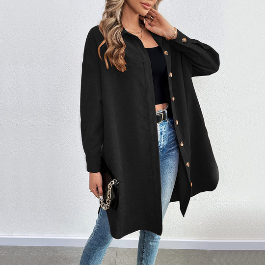 Casual Shirt Autumn Winter Loose Long Sleeve Breasted Corduroy Jacket