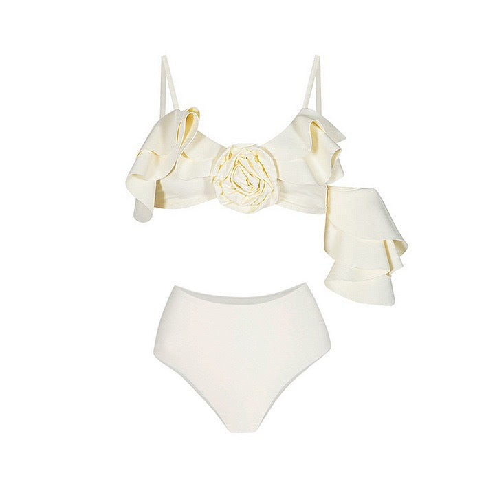 Split Spring Bikini Three Piece Set Retro Swimsuit