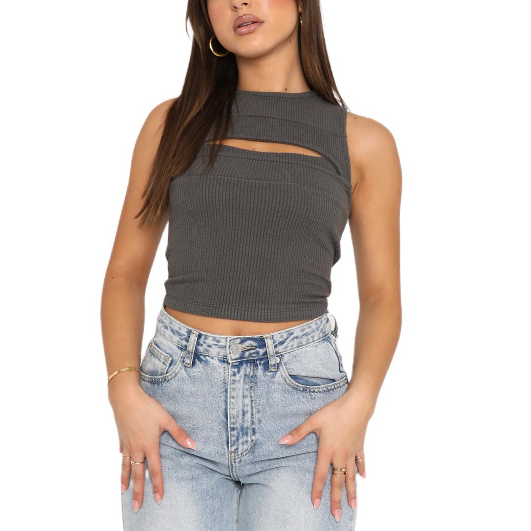 Spring Summer Hollow Out Cutout Vest Women All Matching Short Cropped Outfit Sexy Sexy Top Outerwear
