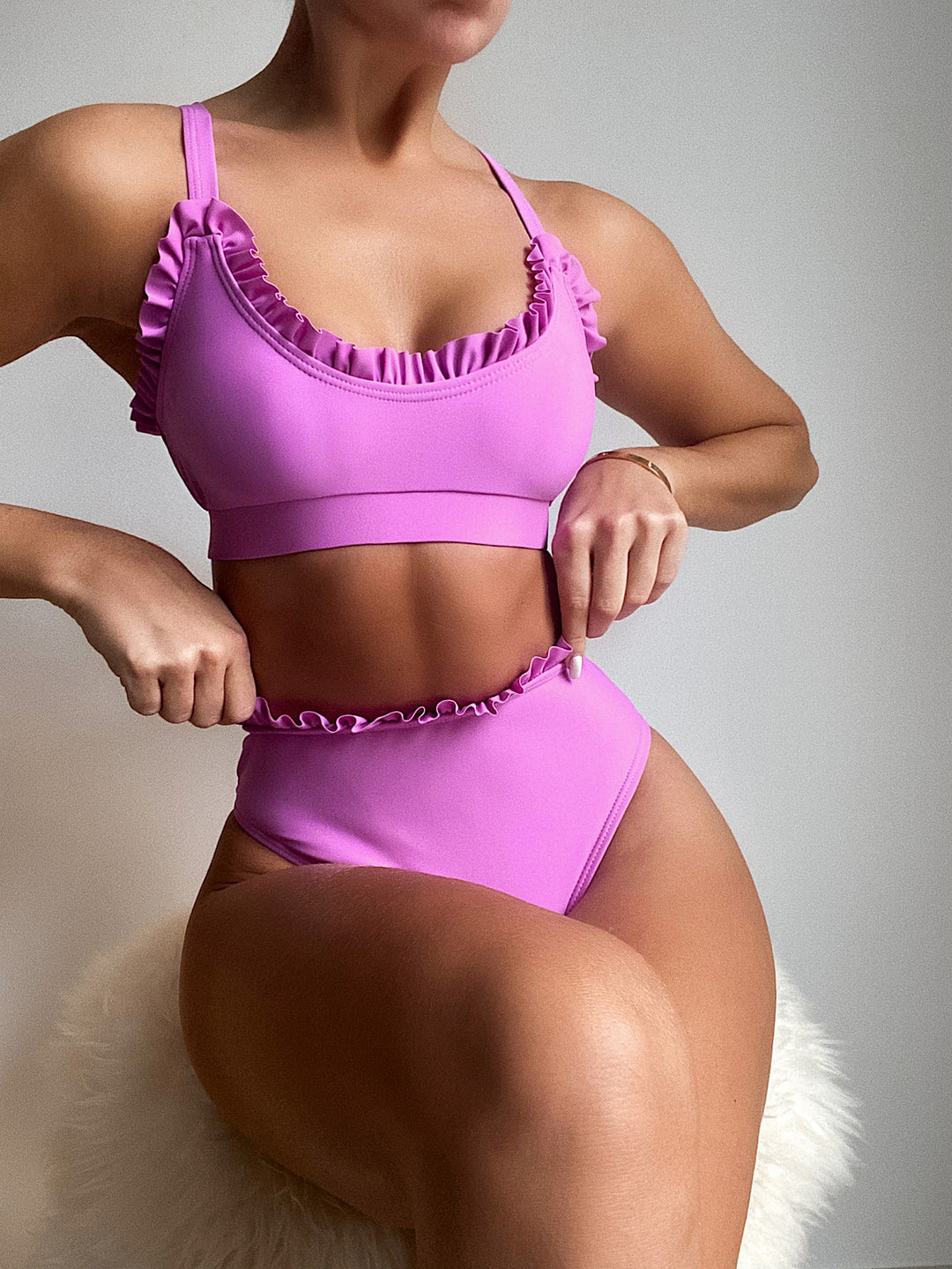 Outer Single Swimsuit Bikini Women Bikini Swimsuit Solid Color Swimsuit Split Swimsuit