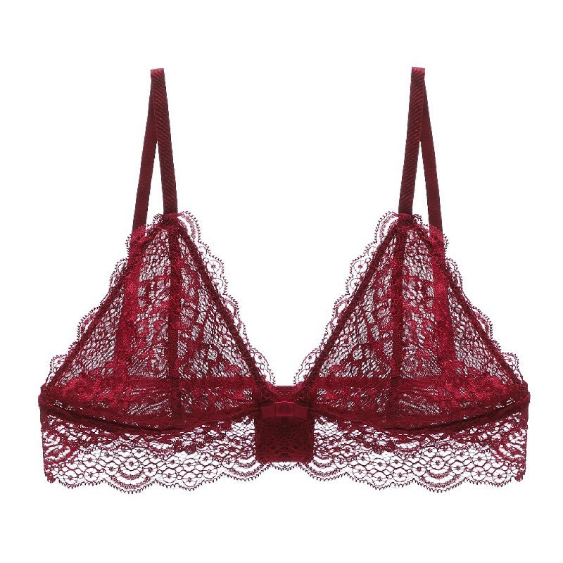 Summer Breathable Lace Sexy Lingerie Wireless Ultra Thin Triangle Cup Bra Bralette
