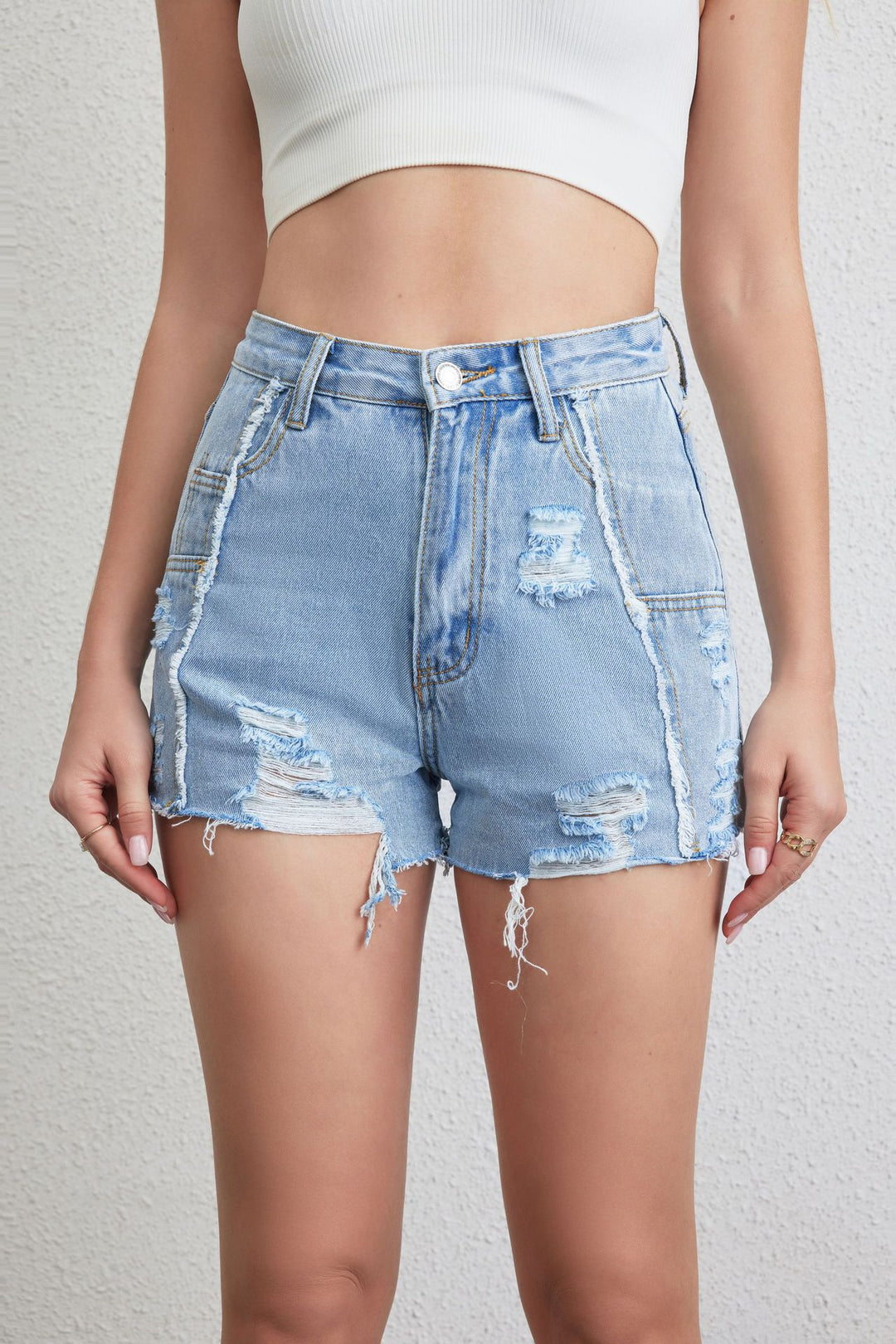 Summer Women Summer High Waist Denim Shorts Ripped Casual Pants