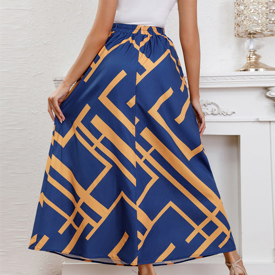 High Waist Elastic Skirt Casual Wild Long Skirt Office