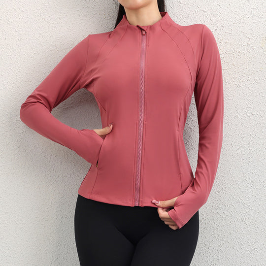 Autumn Yoga Clothes Women's Zipper Jacket Quick Drying Professional Running Thin Exercise Slim Fit Training Coat