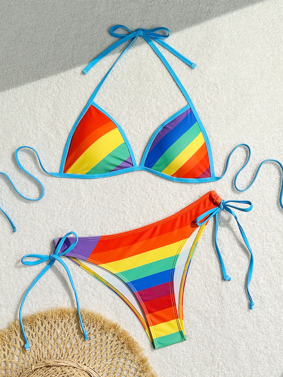 Rainbow Series Sexy Bikini Women Split Swimsuit Popular Lace Up Adjustable Swimsuit